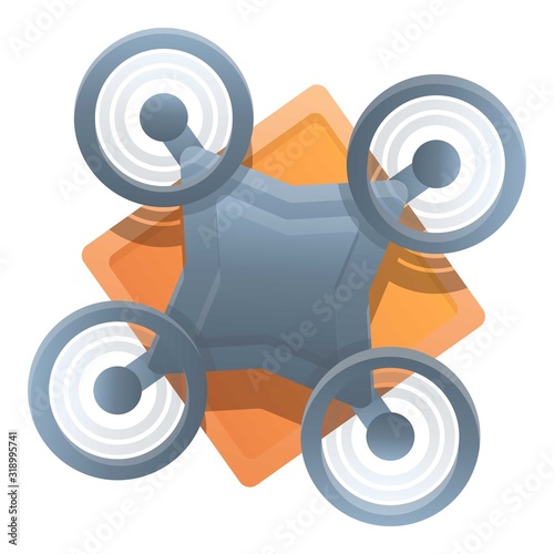 Logistic drone delivery icon. Cartoon of logistic drone delivery vector icon for web design isolated on white background