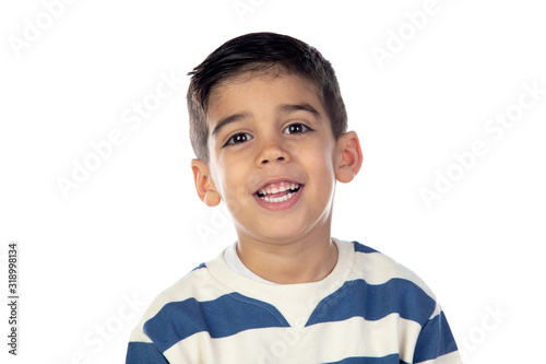 Happy child with striped tshirt
