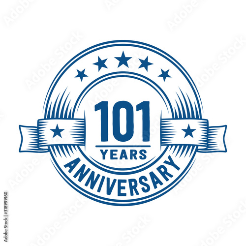 101 years logo design template. 101st anniversary vector and illustration.
