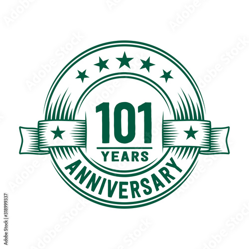 101 years logo design template. 101st anniversary vector and illustration.