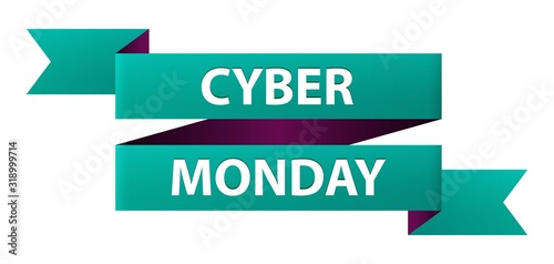 Free Download Cyber Monday ribbon banner icon isolated on white background. Symbol of the Biggest Online Shopping Days of the Year. - GFXLoad