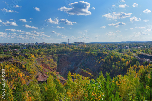 View of the Great Dolomitic Quarry on sunny summer day, Nizhny Tagil, Russia photo