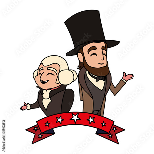 cartoon of presidents george washington and abraham lincoln, president day