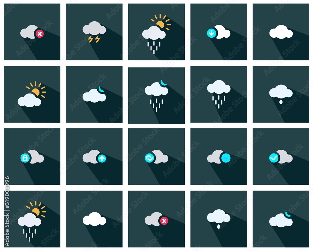 Obraz premium Cloud icons set - Set of cloud vector icons