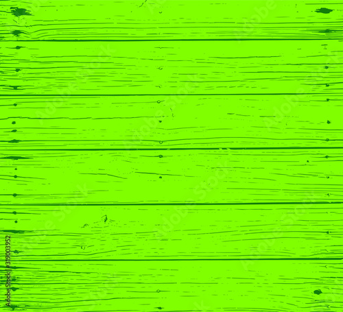 Rough vintage colorful bright green reclaimed wood surface with aged boards lined up. Wooden planks on a wall or floor with grain and texture. Dark vintage wood planks background.