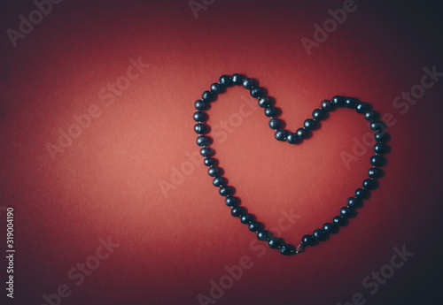 heart on black background