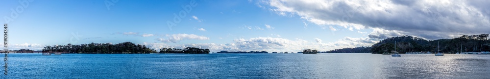 Panoramic view of the bay of  Matsushimakaigan near Sendai, Japan 
