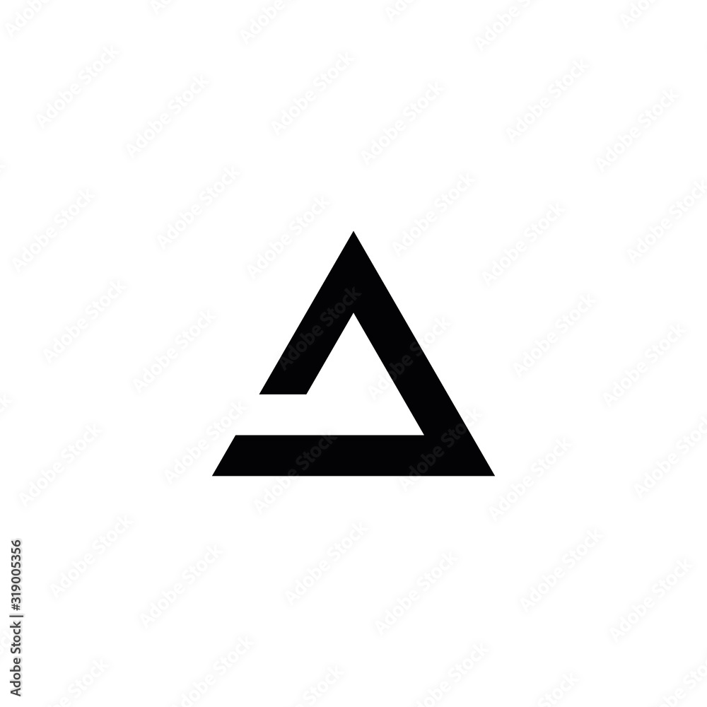 Abstract triangle shape logo on white background Abstract triangle shape logo on white background
