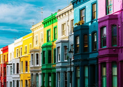 Photography Colorful houses in the district of Notting Hill near Portobello Road, London