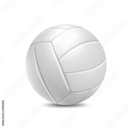 White sports volleyball ball, vector.