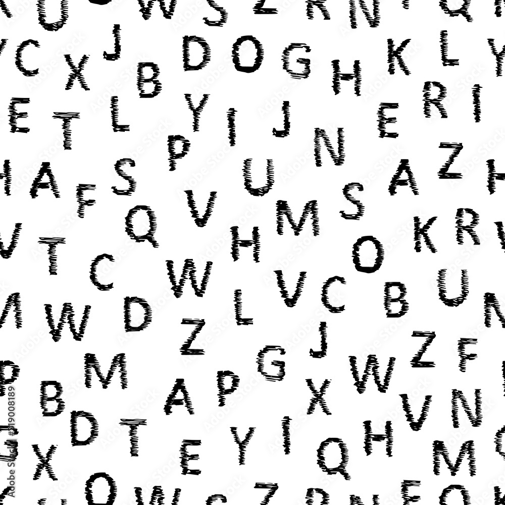 Doodle alphabet vector seamless background Doodle alphabet vector seamless background