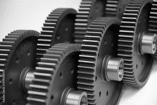 gear of transmission close-up isolated on a white background