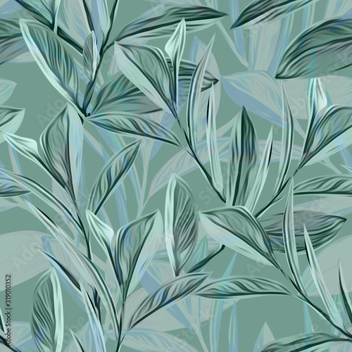 Leaves seamless pattern. Artistic background.