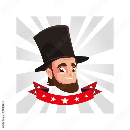 president abraham lincoln with ribbon