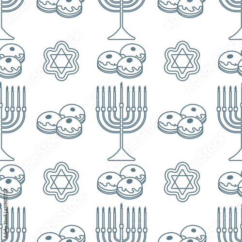 Vector Seamless pattern Hanukkah Jewish holiday