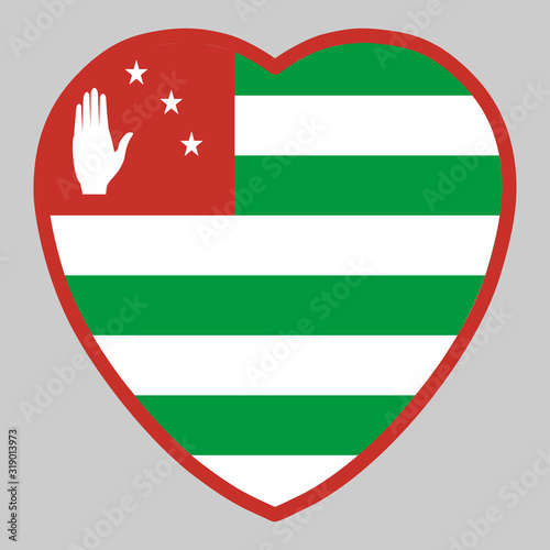 Republic Of Abkhazia Flag In Heart Shape Vector