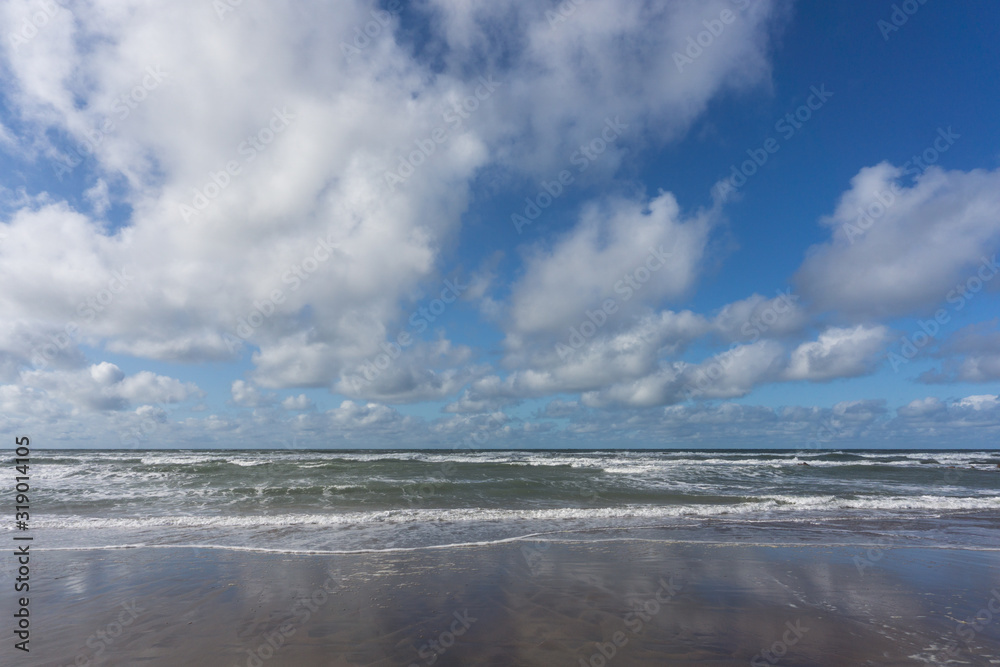 Cornish waves at Widemouth Bay near Bude in Cornwall