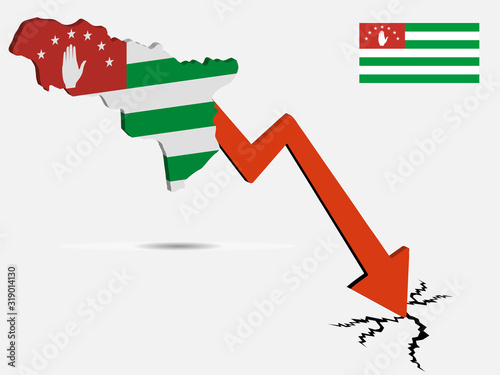 Republic Of Abkhazia economic crisis vector illustration Eps 10