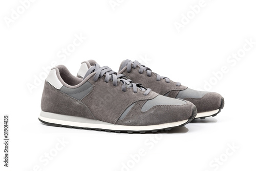 grey casual sports shoes/sneaker isolated on white background