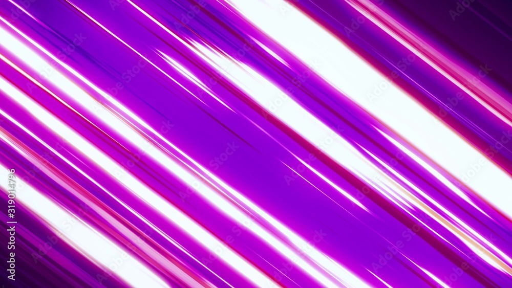 Plakat Szybkie neonowe smugi tła. Szybkie, świecące neonowe, migające linie w fioletowym różowym i chłodnym niebieskim kolorze
