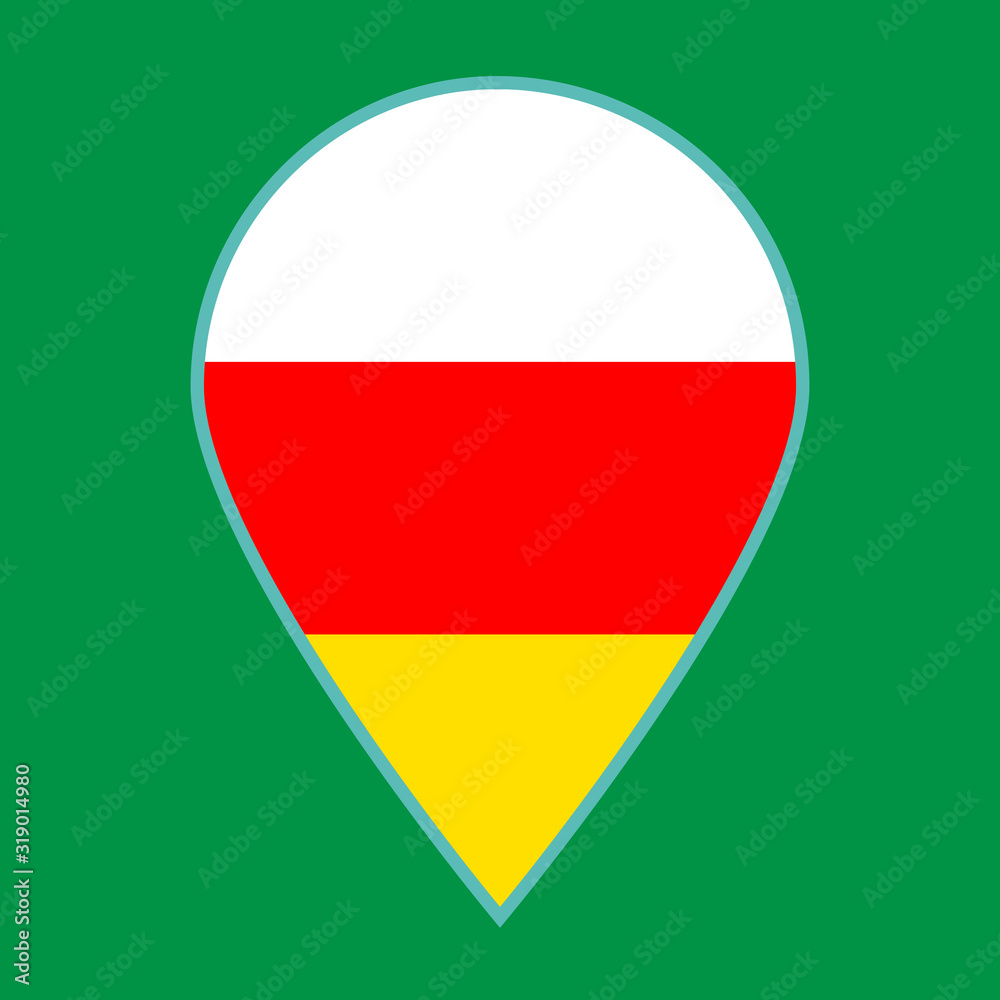 South Ossetia flag icon travel vector South Ossetia flag icon travel vector