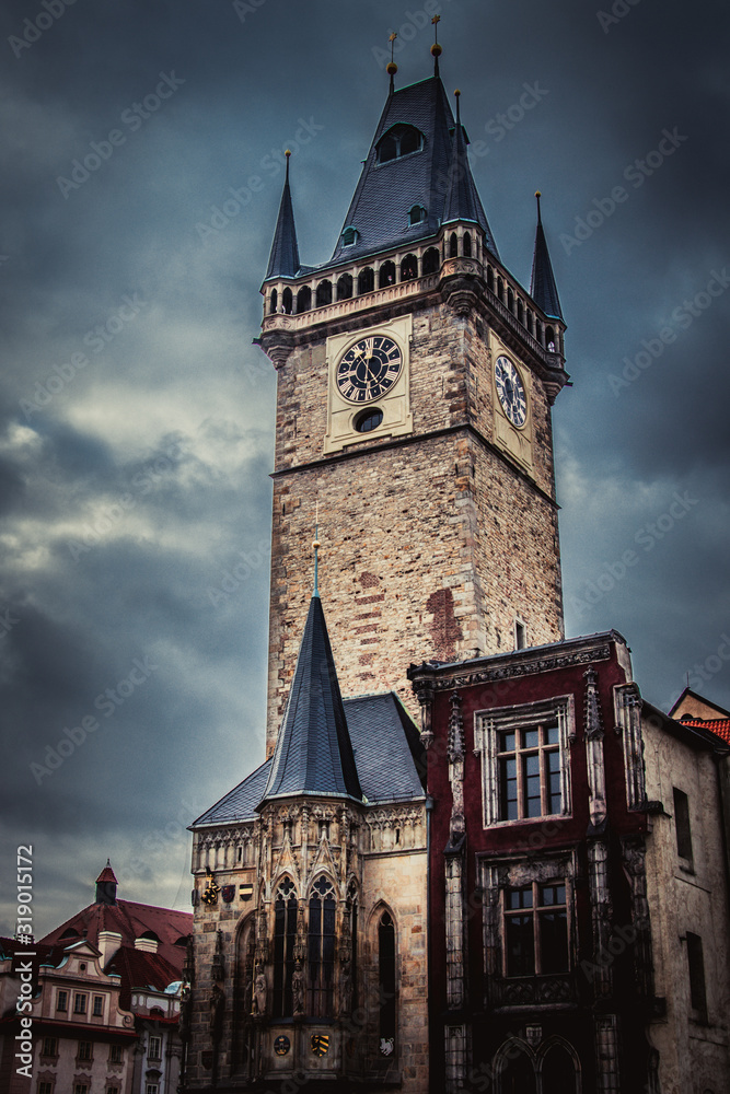 The Old Town Hall with astronomical clock morning time
