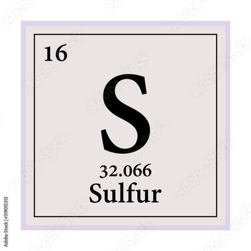 Sulfur Periodic Table of the Elements Vector illustration eps 10