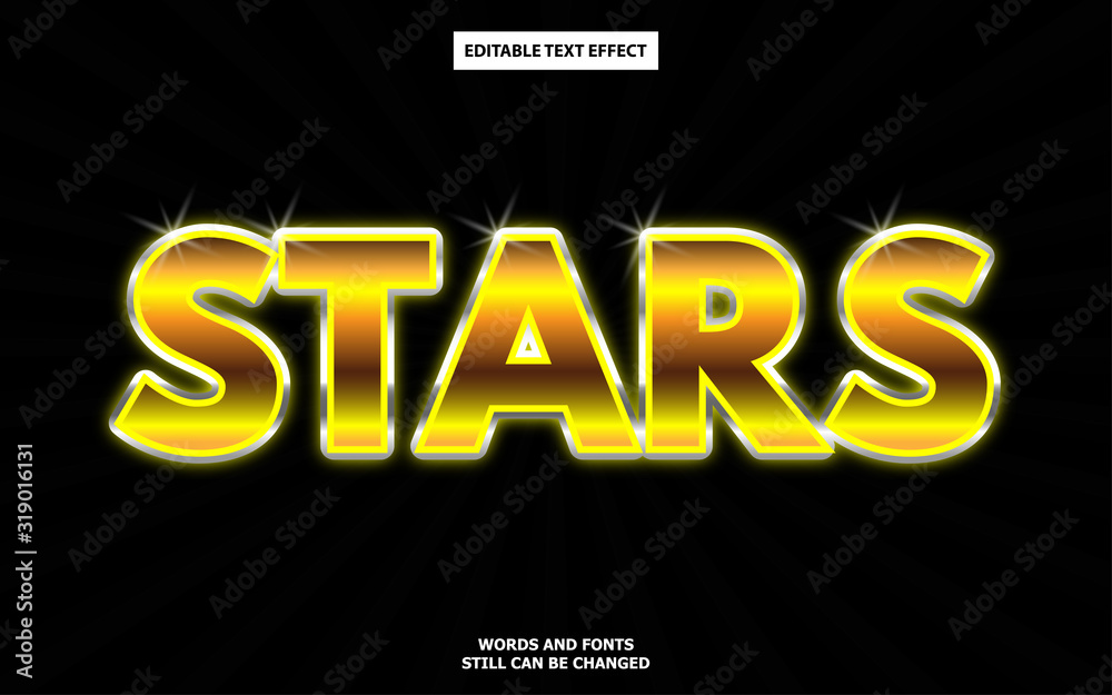 Gold stars text effect