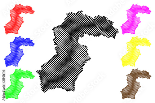 Samegrelo-Zemo Svaneti region (Republic of Georgia - country, Administrative divisions of Georgia) map vector illustration, scribble sketch Samegrelo Zemo Svaneti map..