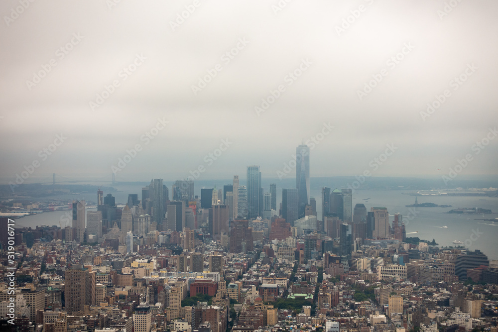 Aerial view of Manhattan skyscrapers