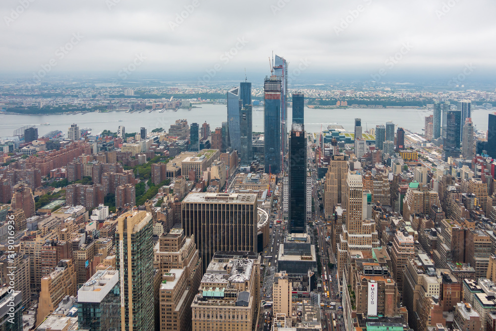 Aerial view of Manhattan skyscrapers