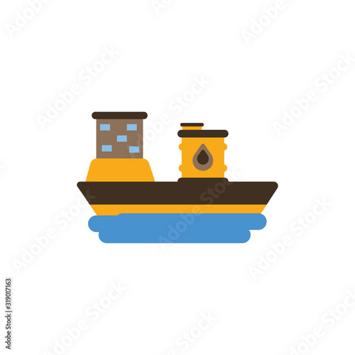 Isolated oil tower with flame vector design
