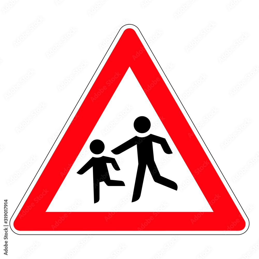Children. Road sign of Germany. Europe. Vector graphics. Children. Road sign of Germany. Europe. Vector graphics.