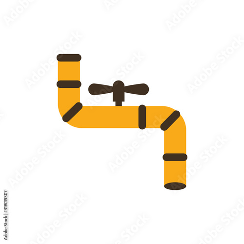 Isolated oil pipe with tap vector design