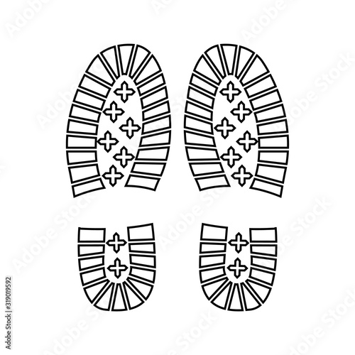 Footprint line icon, logo isolated on white backgroun