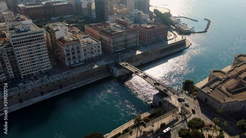 Taranto, Ponte Girevole, swing bridge aerial view photo