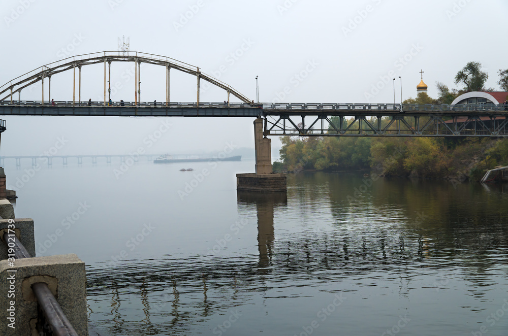 Fototapeta premium Foot bridge in fog