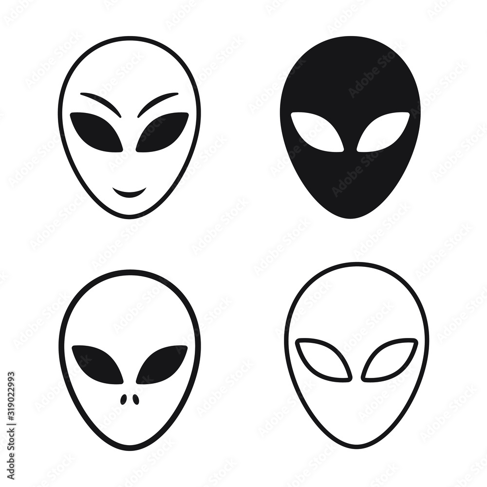 Space Alien head icon, vector illustration Space Alien head icon, vector illustration