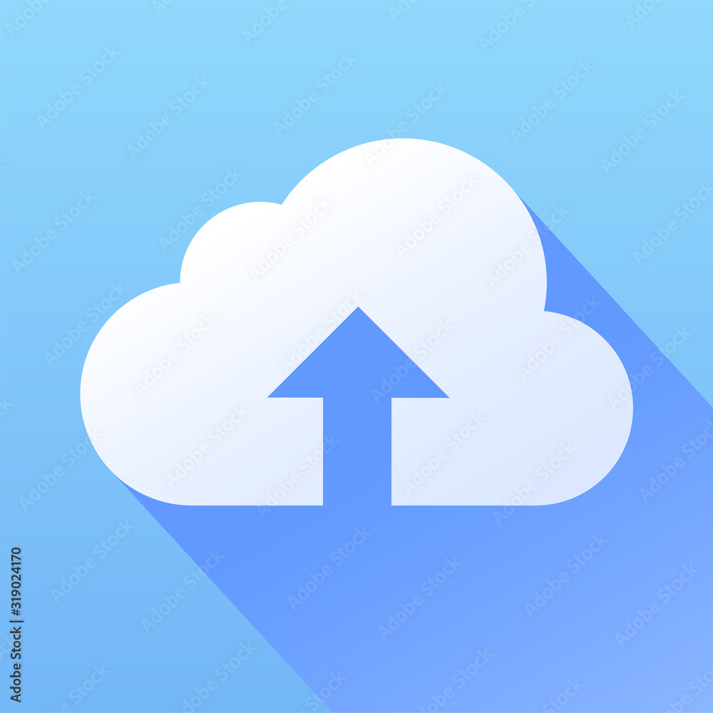 Upload cloud icon. Flat art symbol. Vector illustration. Upload cloud icon. Flat art symbol. Vector illustration.