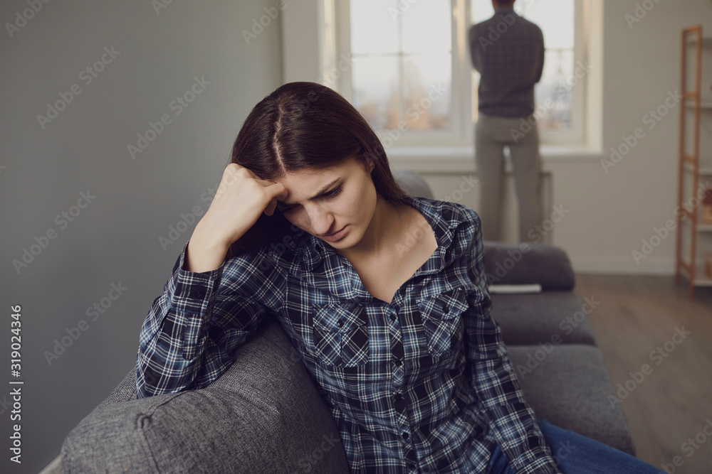 Unhappy couple in a quarrel decide on divorce separation Unhappy couple in a quarrel decide on divorce separation