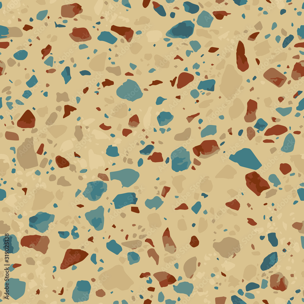 Vector terrazzo floor texture. Abstract seamless pattern of mosaic ...