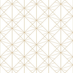 Canvas schilderij Ruiten patronen Art deco gouden ruitjes ornament  © Olgastocker
