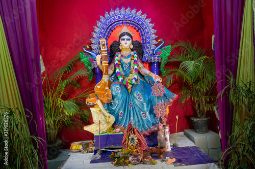 Goddess Saraswati, Kolkata, India © mitrarudra