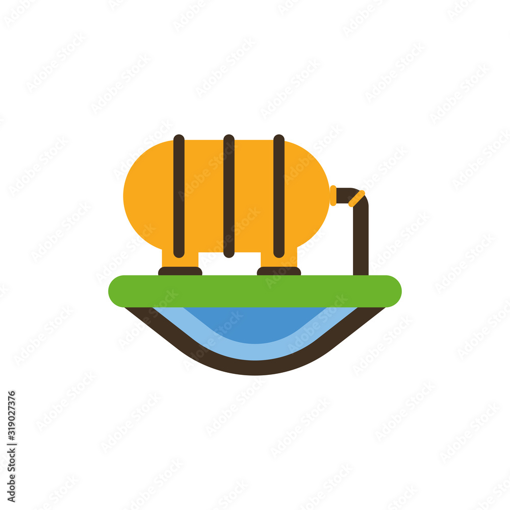 Isolated oil tank vector design