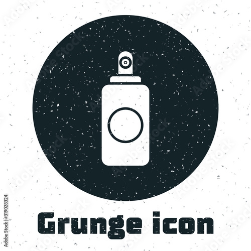 Grunge Spray can for air freshener, hairspray, deodorant, antiperspirant icon isolated on white background. Vector Illustration