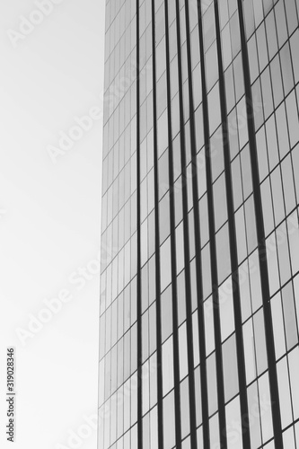 Black and white photo of a building