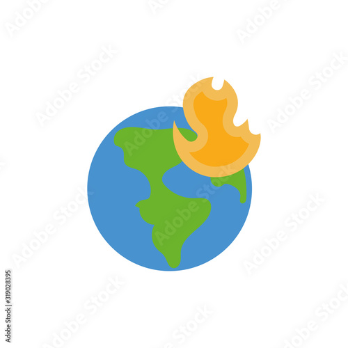 Isolated oil tower with flame vector design