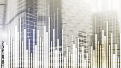 Mixed Media Stock Market Corporate background. Concept City Trading 2.0