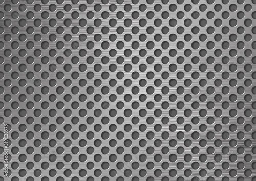 metallic perforated plate, metal grate background