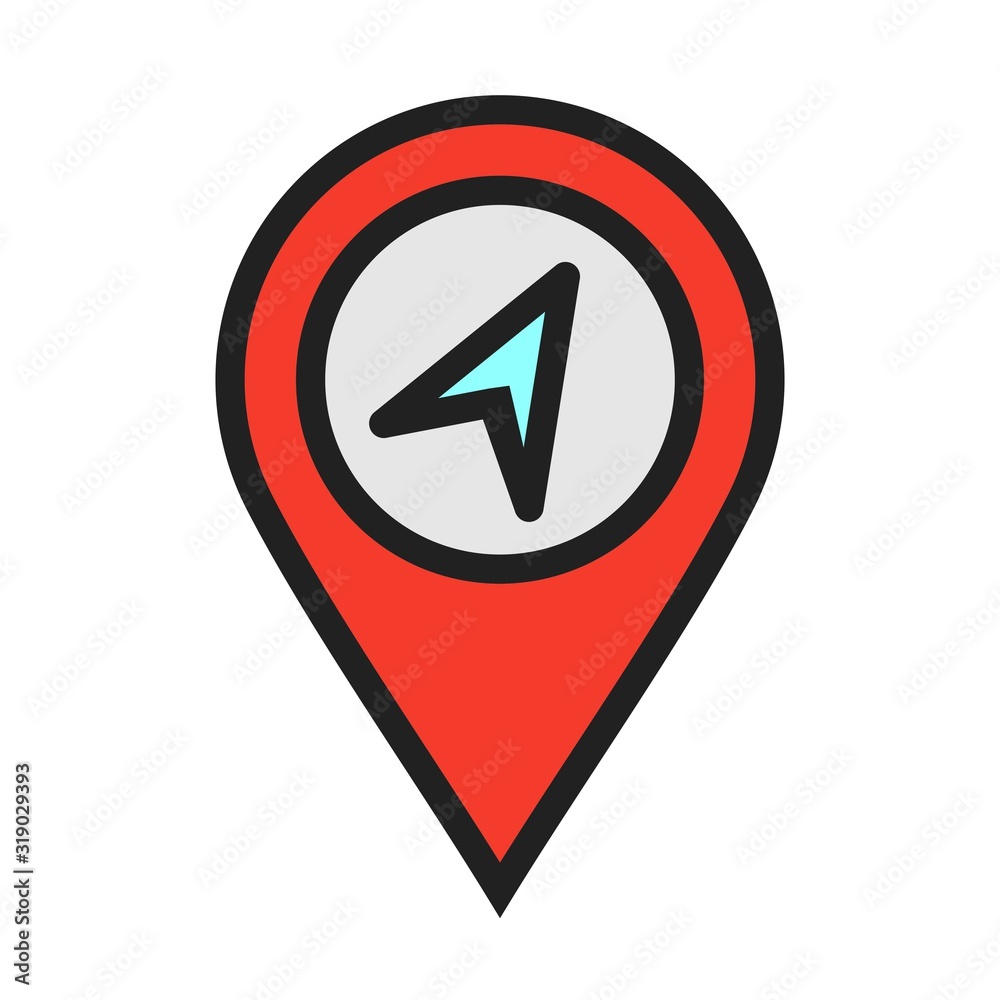 Navigation arrow Location Icon on white background to use in web application interface. It can also be used for travel and tourism industry. Navigation arrow Location Icon on white background to use in web application interface. It can also be used for travel and tourism industry.